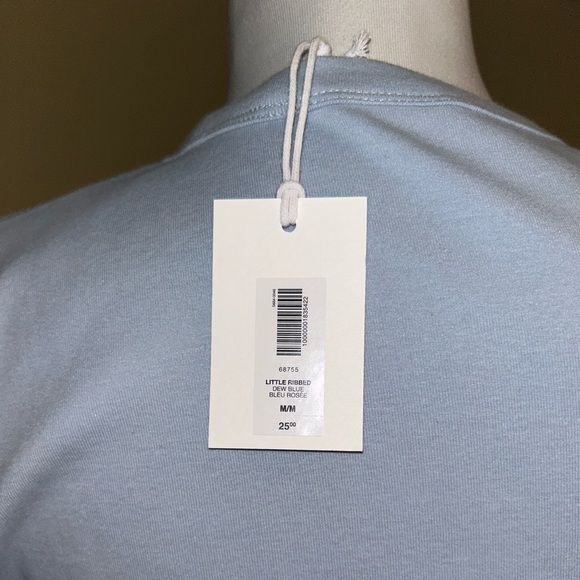 NWT Aritzia Sunday Best Little Ribbed T-Shirt Size Medium in Dew Blue - Picture 4 of 8